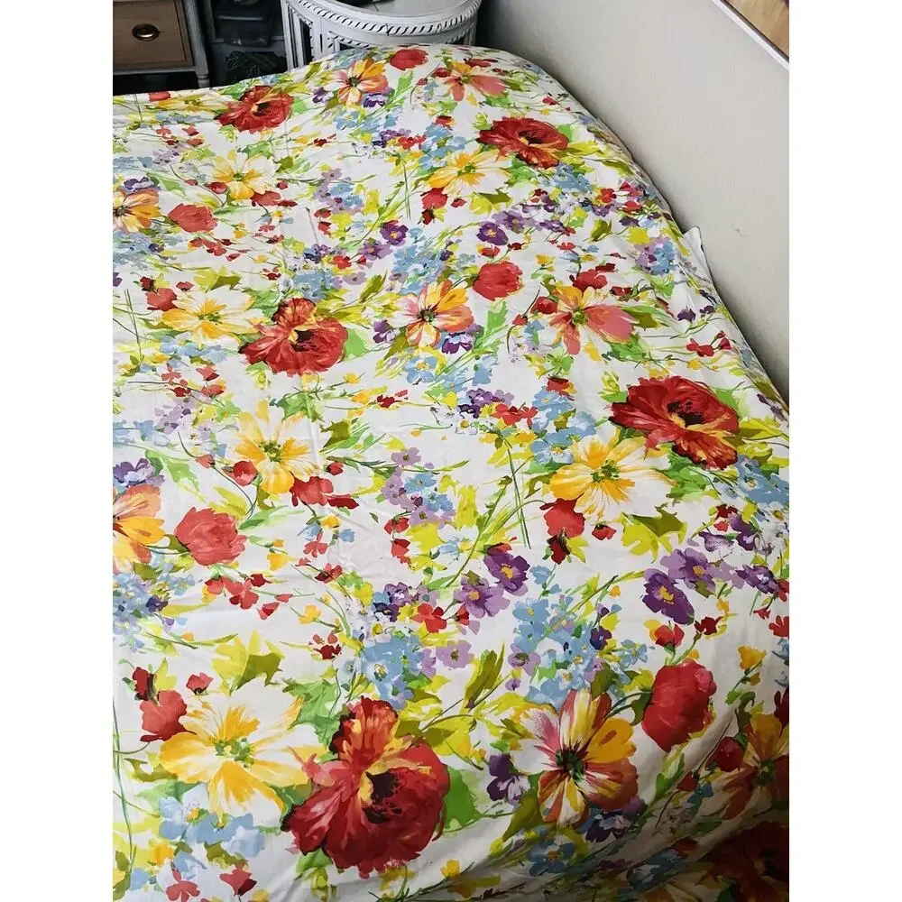 Rare Ralph Lauren Watch Hill Floral King Duvet Cover French Country Red Yellow